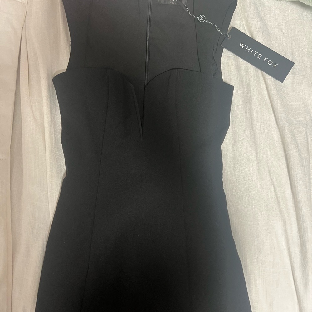 White Fox Black Mini Dress